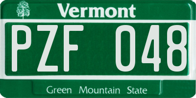 VT license plate PZF048