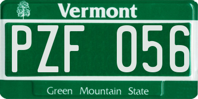 VT license plate PZF056