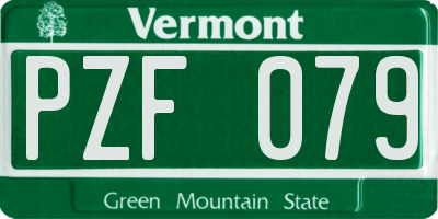 VT license plate PZF079