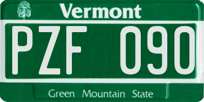 VT license plate PZF090