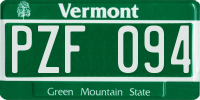 VT license plate PZF094