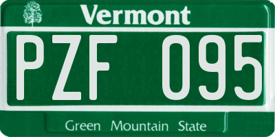 VT license plate PZF095