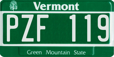 VT license plate PZF119