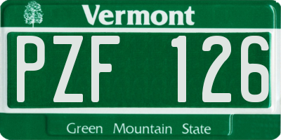 VT license plate PZF126