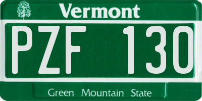 VT license plate PZF130