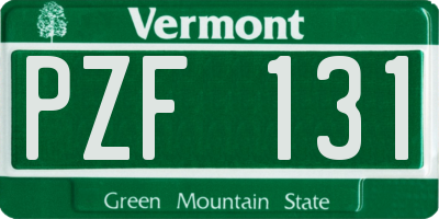 VT license plate PZF131