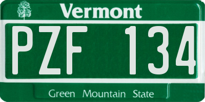 VT license plate PZF134