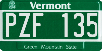 VT license plate PZF135