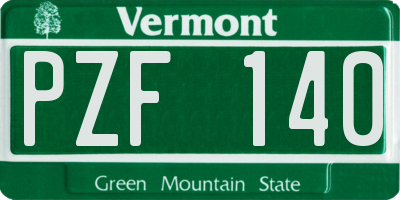 VT license plate PZF140