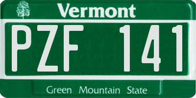VT license plate PZF141