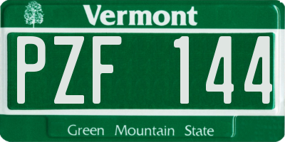 VT license plate PZF144