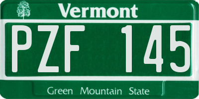 VT license plate PZF145