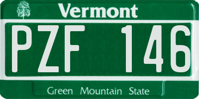 VT license plate PZF146