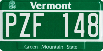 VT license plate PZF148