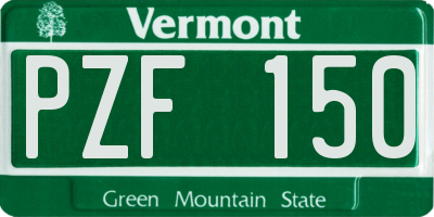 VT license plate PZF150