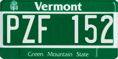 VT license plate PZF152