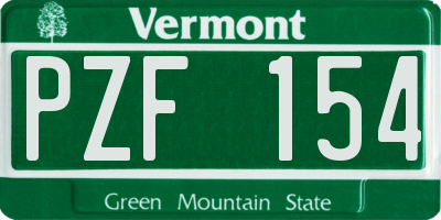 VT license plate PZF154