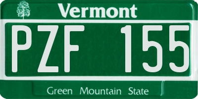 VT license plate PZF155