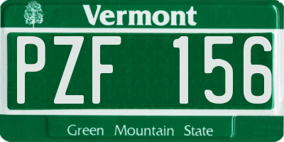 VT license plate PZF156