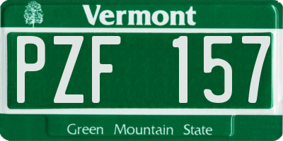 VT license plate PZF157