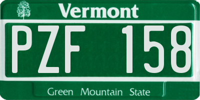 VT license plate PZF158