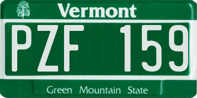 VT license plate PZF159