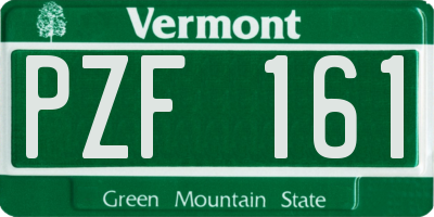 VT license plate PZF161