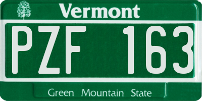 VT license plate PZF163