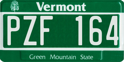 VT license plate PZF164