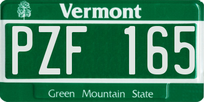 VT license plate PZF165