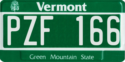 VT license plate PZF166