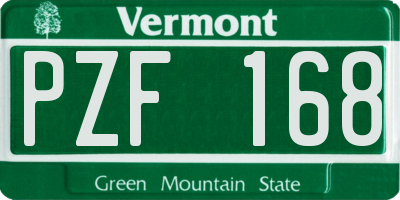 VT license plate PZF168