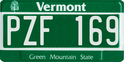 VT license plate PZF169
