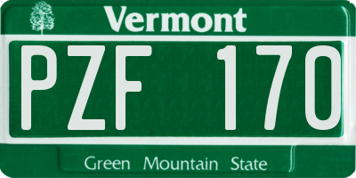 VT license plate PZF170