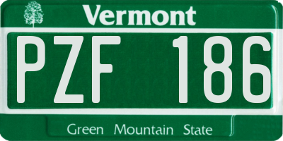 VT license plate PZF186