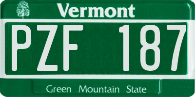VT license plate PZF187