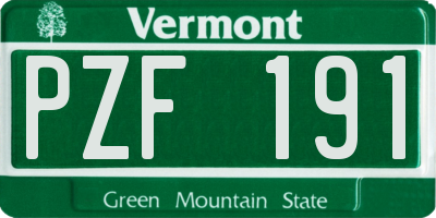 VT license plate PZF191