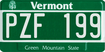 VT license plate PZF199