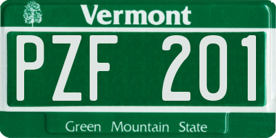 VT license plate PZF201