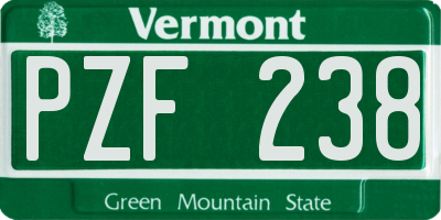 VT license plate PZF238