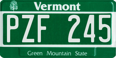 VT license plate PZF245