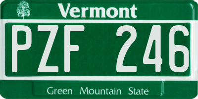 VT license plate PZF246