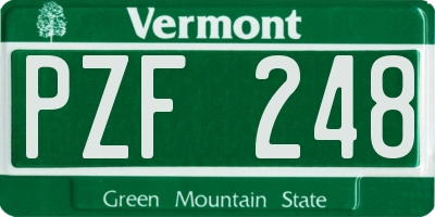 VT license plate PZF248