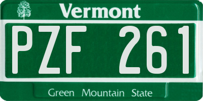 VT license plate PZF261