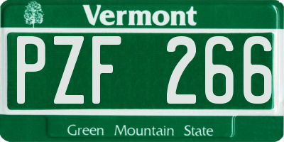 VT license plate PZF266