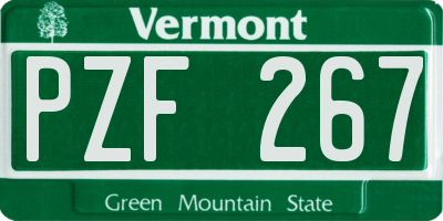 VT license plate PZF267