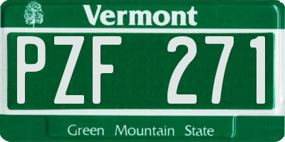 VT license plate PZF271