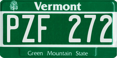 VT license plate PZF272
