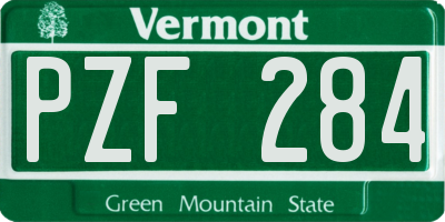 VT license plate PZF284