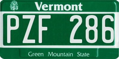 VT license plate PZF286